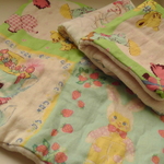 ありがとうSALE★ふわとろハンカチ３枚セット♪レトロアニマル* おんなのこ