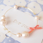 ”for　you”　ピンクコットンパールバングル　sweet！　 
