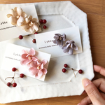 【再販】大人flower earrings,pierce　淡いベージュ