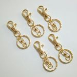 【ゴールド】 リング付きキーホルダー 5個