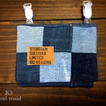 移動ポーチ   デニム㉞  デニム パッチワーク移動ポケット