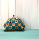 ( •Θ• )＜がま口 コスメポーチ・小　がおークマ