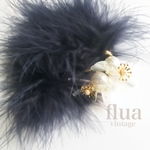 【ファーチャーム】2セット マラボー ファー キャッチ navy