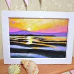 油絵原画『真玉海岸』　額付き
