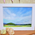 油絵　『曇り空』　額付き