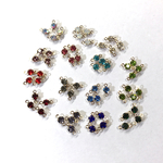【15色から指定OK】30個   4mm 超綺麗！両カン付き 高級台座付きガラスストーン  