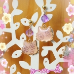 春ねこふんわりピアス