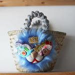 <New!>lion kago bag/S Blue