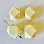 Vintage Yellow White Faceted Rectangle Beads 《6348》