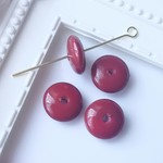 8個プラスチックビーズ＊レッド＊アクリル塗装ディスク円盤＊10×4mm＊ヴィンテージ風に♪