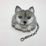 動物ポンポンバッグチャーム   狼