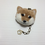 動物ポンポンバッグチャーム  赤柴