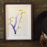 ゆる絵　Shape of twigs A4 + 額