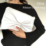 リボンクラッチ☆ホワイトレザー