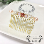 送料無料♡1点のみ♡ピンクスワロとパールのヘアコーム(大)