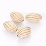 【直輸入】white×gold*ストライプビーズ*15個*9×15mm