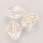 【直輸入】clear×gold*アンティーク風ストライプビーズ*15個*9×15mm