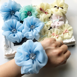 ブルーシフォンヘアゴム