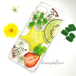 スターフルーツのトロピカル押し花iPhoneケース