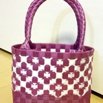 ★PPバンド★バッグ★プラかご★紫色