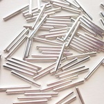 【15×1.5mm 20個】メタルビーズ　パイプ （シルバー）