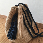 《再販×④》大人気‼︎麻の巾着ショルダーバッグ【Lサイズ】