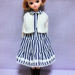 ワンピ＆カーデのセット　ネイビーストライプ＊リカちゃん　