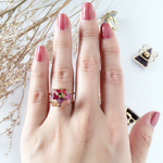 ☆新作☆ドライフラワーをレジンに閉じ込めたお花の春ring 
