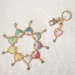 《ミニサイズ》イニシャル&一粒ストーン付き♡ハート鍵チャーム♡