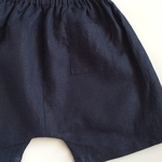 80 おとな色 フレンチリネン ショートパンツ(ダークネイビー)