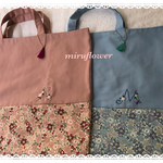 薔薇付きイニシャル入りトートバック