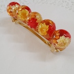 バレッタ ☆丸いレジンのお花バレッタ