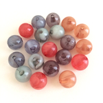 20個 fake stone アクリルビーズ カラーアソート 丸玉 10mm 