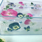 バラの押し花ティッシュケース