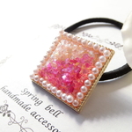【ＳＡＬＥ】バイカラ―pink shell ヘアゴム　レジン