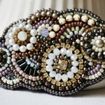 ビーズ刺繍クラウド◇バレッタorブローチ