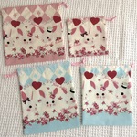オーダー品🌹🐰白いうさぎとミニバラ🐰🌹ピンクとサックス4点