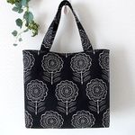 シンプルFlowerトート（ブラック）
