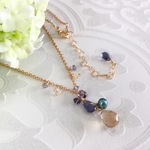 【ご予約品】シャンパンクォーツとアイオライトのネックレス(K14GF)