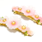 八重桜 と 桜 の バレッタ