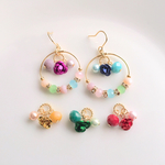 5色の春色フラワーピアス/イヤリング（嵐カラー）
