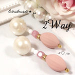 パール ピンク アンティーク ピアス