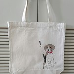 ビーグルの子犬キャンパストートバッグ「！」