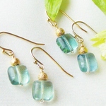 湖畔の靄・ピアス（フローライト）