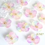 春、きらめくパステルカラー花＊ピアス／イヤリング