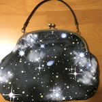 がま口 カバン  特大 宇宙柄 訳あり