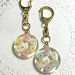 再販✖️6！名前入り☆選べる2種類！パステルlittle  flowerキーホルダー