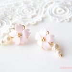 ✿ 桜咲くお花見ピアス  (2way)