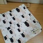 コップ袋 きんちゃく くまさん柄 ベージュ