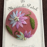 花刺繍 ブローチ